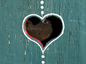 Preview wallpaper heart, paint, shape, wood