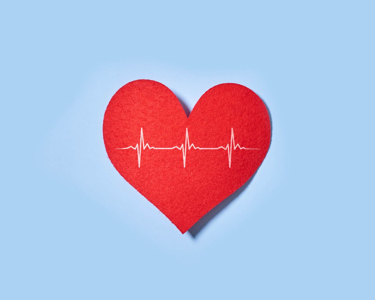 1280x1024 Wallpaper heart, paper, pulse, line, love