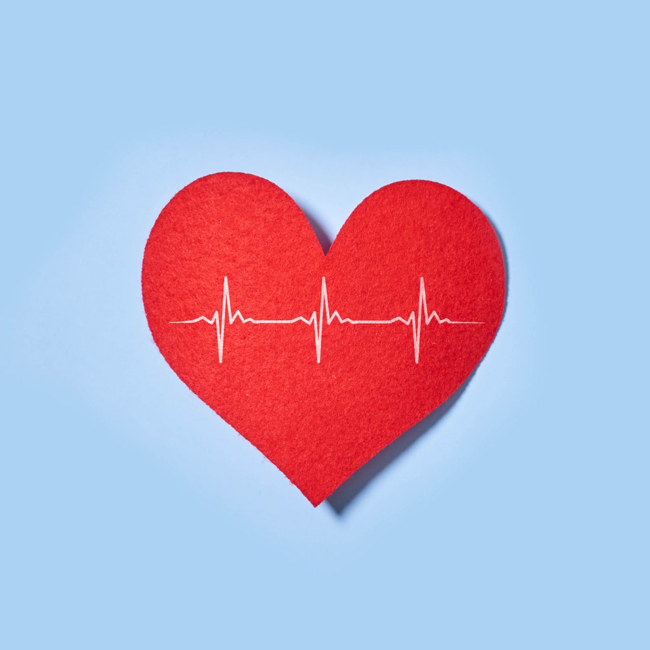 1280x1280 Wallpaper heart, paper, pulse, line, love