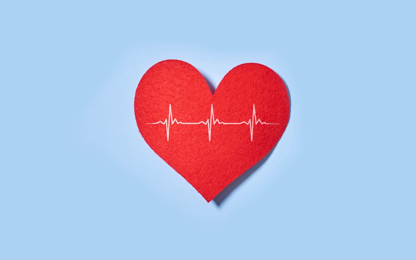 1440x900 Wallpaper heart, paper, pulse, line, love
