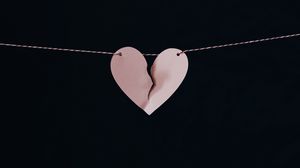 Preview wallpaper heart, paper, string, breaking