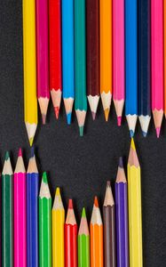 Preview wallpaper heart, pencils, colorful, sharp