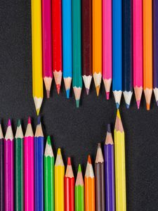 Preview wallpaper heart, pencils, colorful, sharp