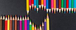 Preview wallpaper heart, pencils, colorful, sharp