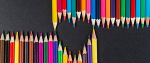 Preview wallpaper heart, pencils, colorful, sharp