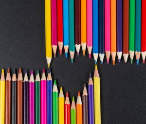 Preview wallpaper heart, pencils, colorful, sharp