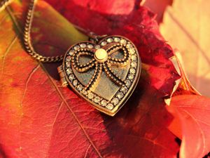Preview wallpaper heart, pendant, leaves