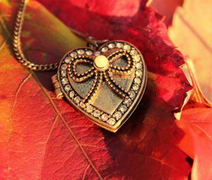 Preview wallpaper heart, pendant, leaves