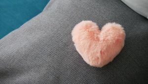 Preview wallpaper heart, pillow, pink, fluffy, love