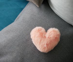 Preview wallpaper heart, pillow, pink, fluffy, love