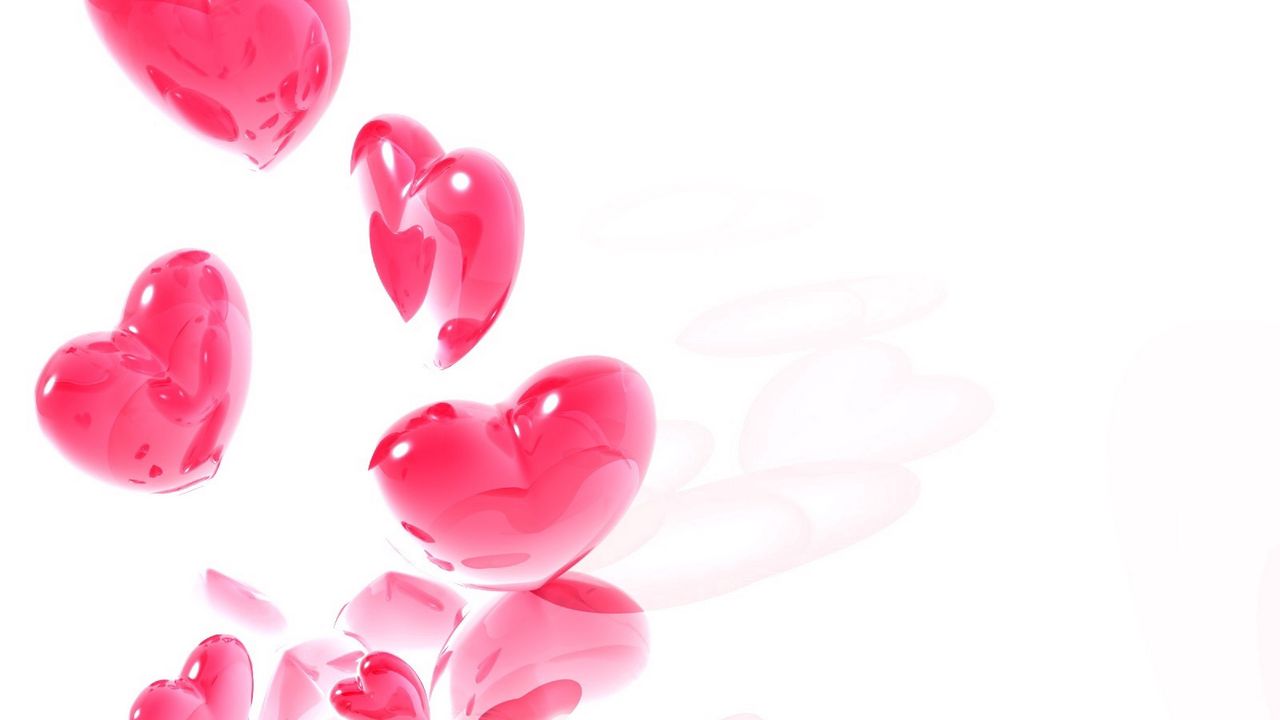 Wallpaper heart, pink, white, flight