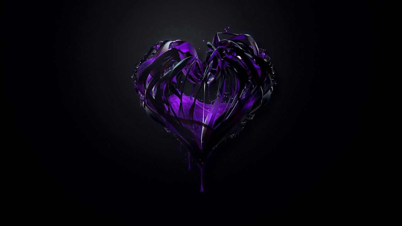 Wallpaper heart, purple, plexus