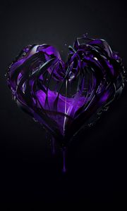 Preview wallpaper heart, purple, plexus