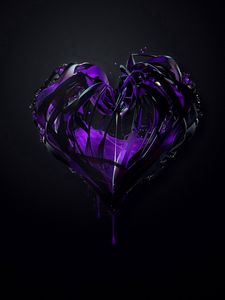 Preview wallpaper heart, purple, plexus