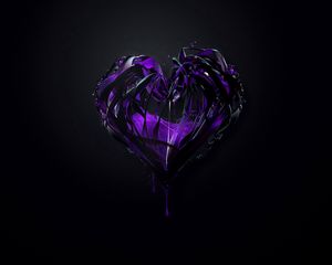 Preview wallpaper heart, purple, plexus