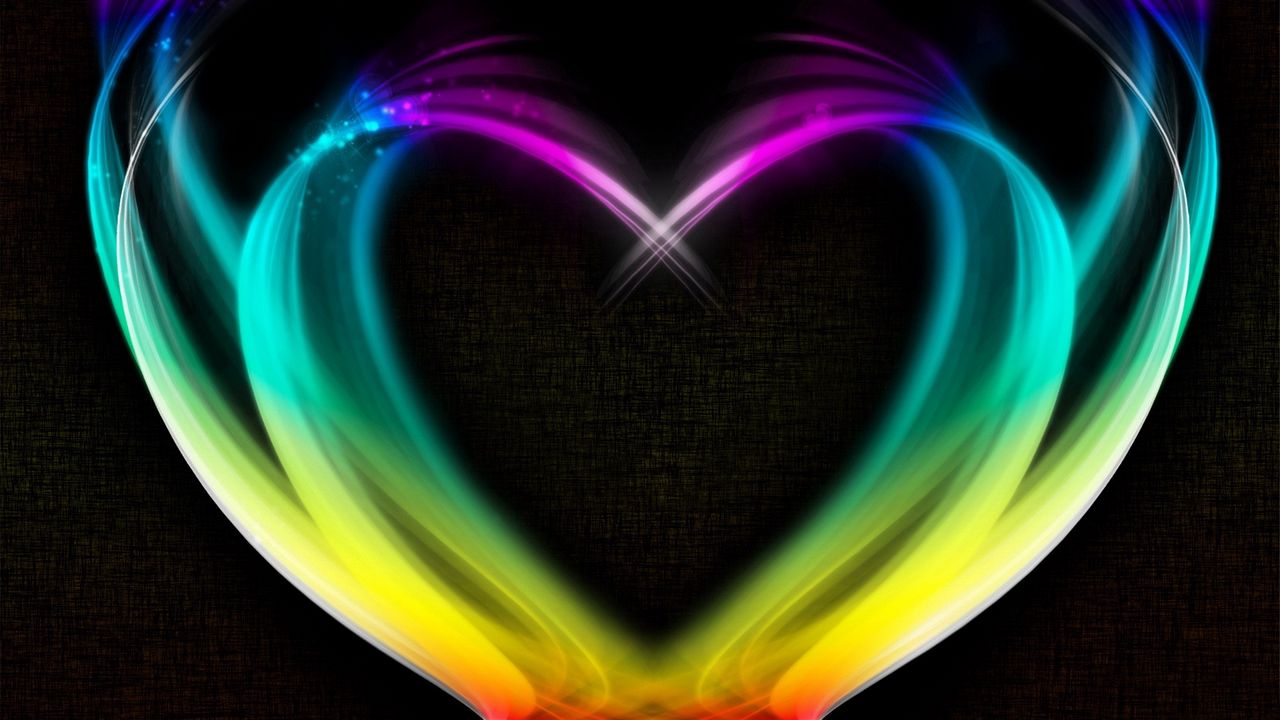 Wallpaper heart, rainbow, smoke, colorful