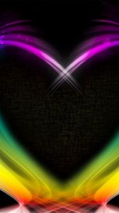 Preview wallpaper heart, rainbow, smoke, colorful