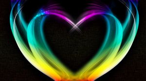 Preview wallpaper heart, rainbow, smoke, colorful