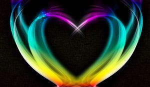 Preview wallpaper heart, rainbow, smoke, colorful