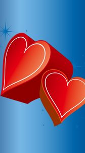 Preview wallpaper heart, red, blue, couple, love