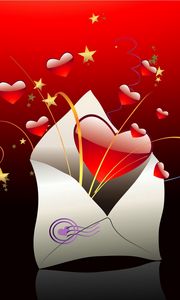 Preview wallpaper heart, red, envelope