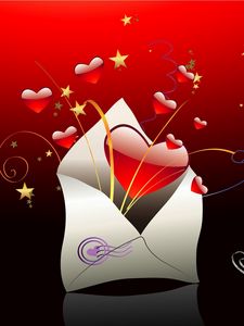 Preview wallpaper heart, red, envelope