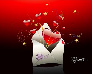 Preview wallpaper heart, red, envelope