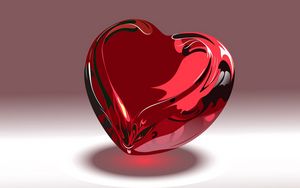 Preview wallpaper heart, red, glass, dark, glitter