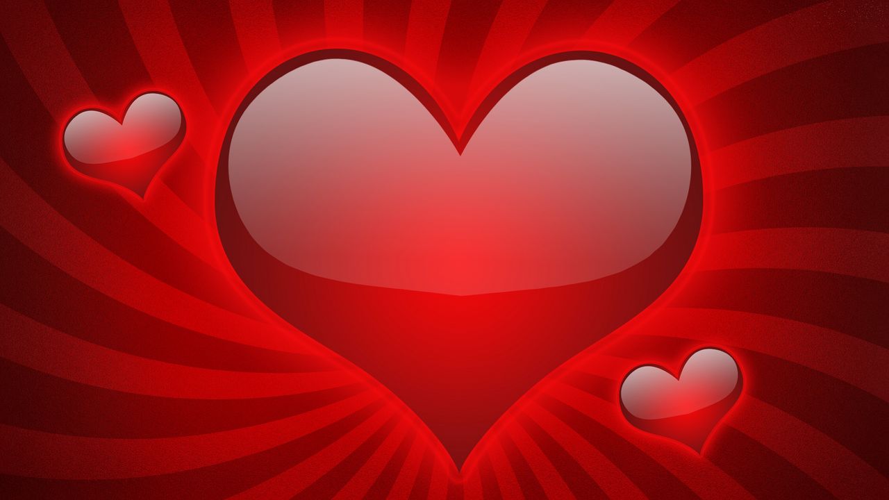 Wallpaper heart, red, line, love
