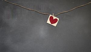 Preview wallpaper heart, red, napkin, rope, clothespin