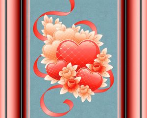 Preview wallpaper heart, ribbon, background, light