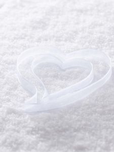 Preview wallpaper heart, ribbon, snow