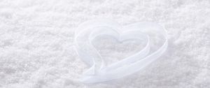 Preview wallpaper heart, ribbon, snow
