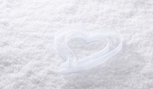 Preview wallpaper heart, ribbon, snow