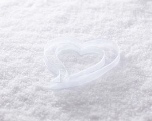 Preview wallpaper heart, ribbon, snow