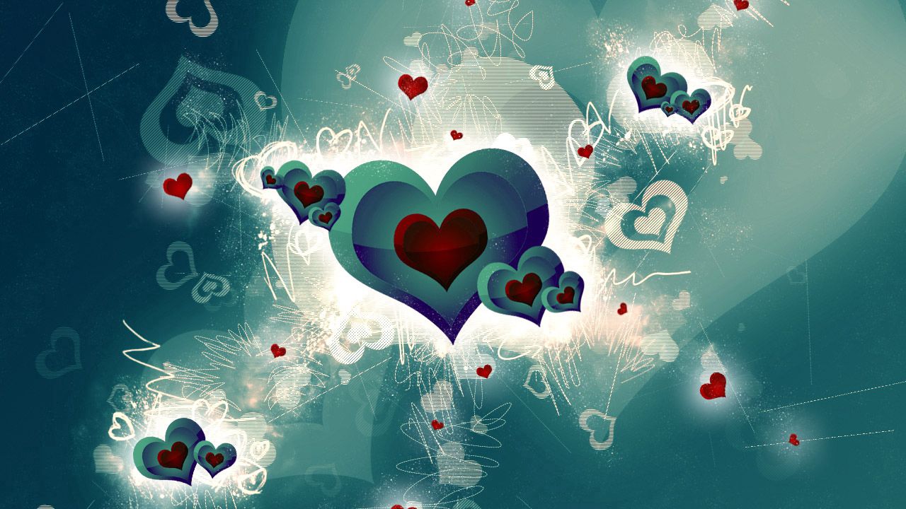 Wallpaper heart, romance, bright