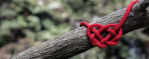 Preview wallpaper heart, rope, spelled, tree