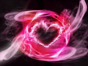 Preview wallpaper heart, smoke, light, blurred