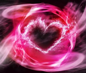 Preview wallpaper heart, smoke, patterns, lines, interweaving