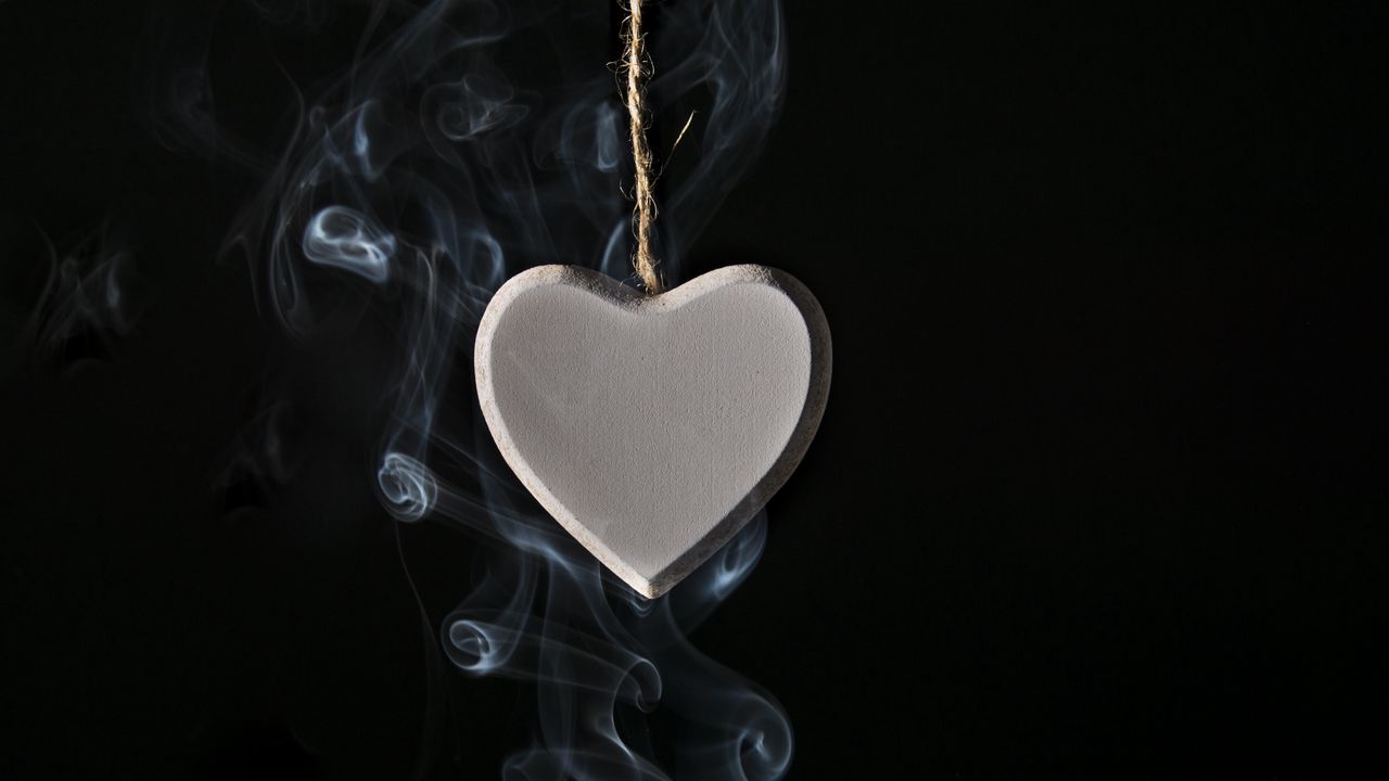 Wallpaper heart, smoke, thread, love