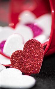 Preview wallpaper heart, sparkles, glitter, love