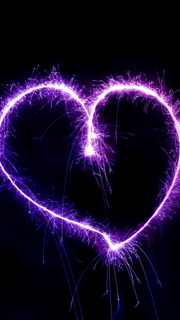 360x640 Wallpaper heart, sparks, shape, shine