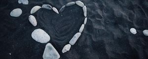 Preview wallpaper heart, stones, love, sand