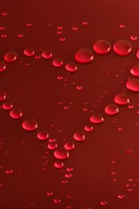 Preview wallpaper heart, surface, drops, red