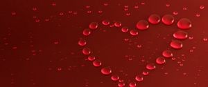 Preview wallpaper heart, surface, drops, red