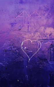 Preview wallpaper heart, wall, art, purple