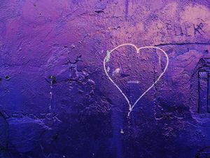 Preview wallpaper heart, wall, art, purple