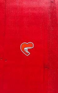 Preview wallpaper heart, wall, red, sticker