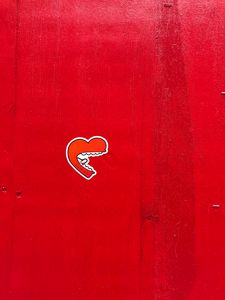 Preview wallpaper heart, wall, red, sticker