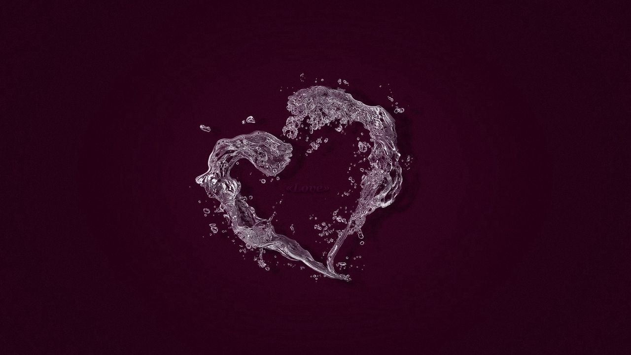 Wallpaper heart, water, liquid, form